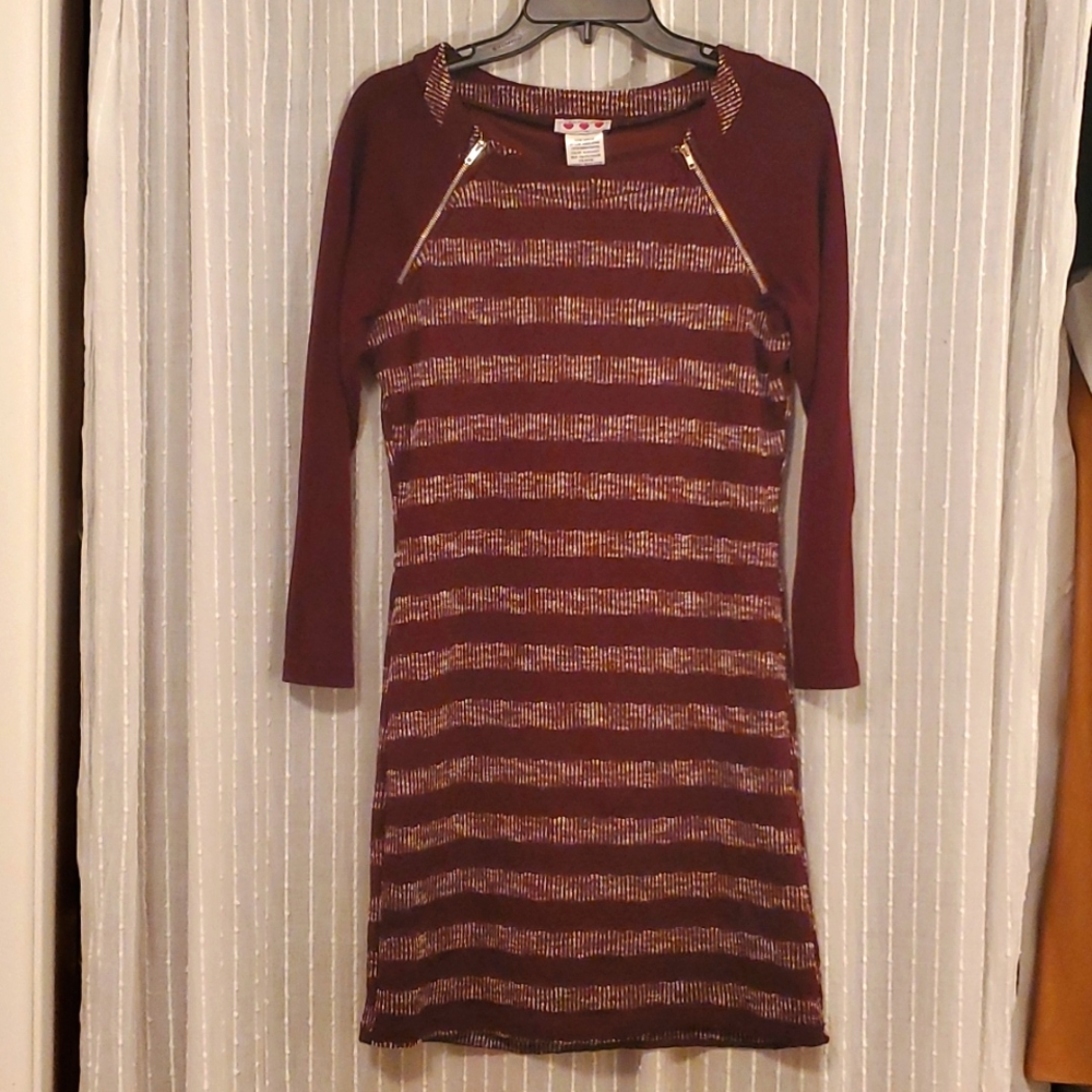 Burgundy stripe long sleeve